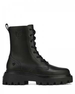 Black Naked Wolfe Faithful Leather Women's Platform Boots | IRELAND 6497832ZL