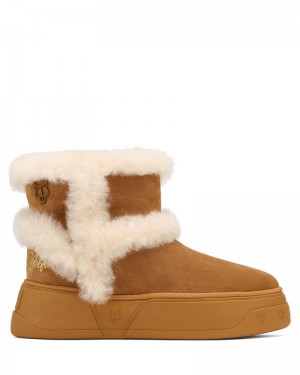 Brown Naked Wolfe K-01 Shearling Men's Boots | DUBLIN 2619035XE