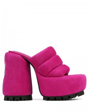 Pink Naked Wolfe Wild Suede Women's Platform Sandals | DUBLIN 1096382CR