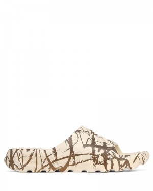 White Naked Wolfe Tommy Stone Graffiti Men's Slides | IRELAND 9045321WD