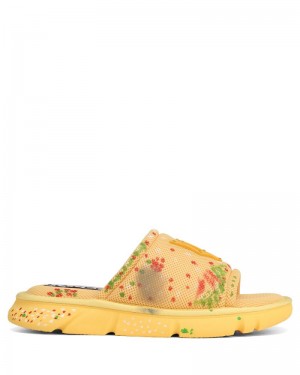 Yellow Naked Wolfe Vegas Mesh Men's Slides | DUBLIN 0128365DV
