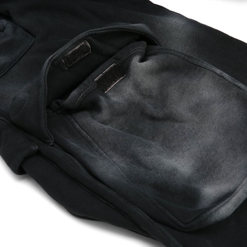 Black Naked Wolfe Cargo Vintage Men's Sweatpants | IRELAND 5267038CE