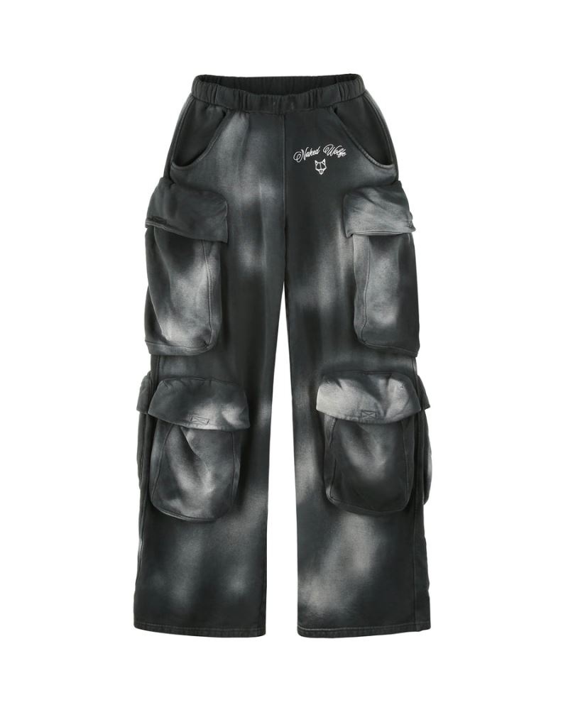 Black Naked Wolfe Cargo Vintage Men\'s Sweatpants | IRELAND 5267038CE