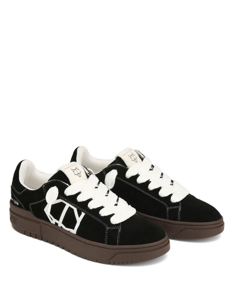 Black Naked Wolfe Chrome Suede Natural Men's Sneakers | DUBLIN 3560281NU