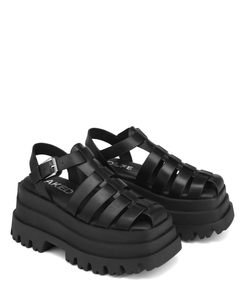 Black Naked Wolfe Devil Women's Platform Sandals | IRELAND 9241870IE