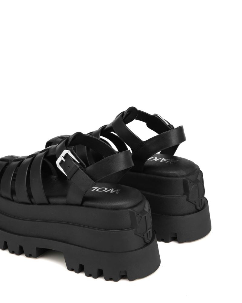 Black Naked Wolfe Devil Women's Platform Sandals | IRELAND 9241870IE