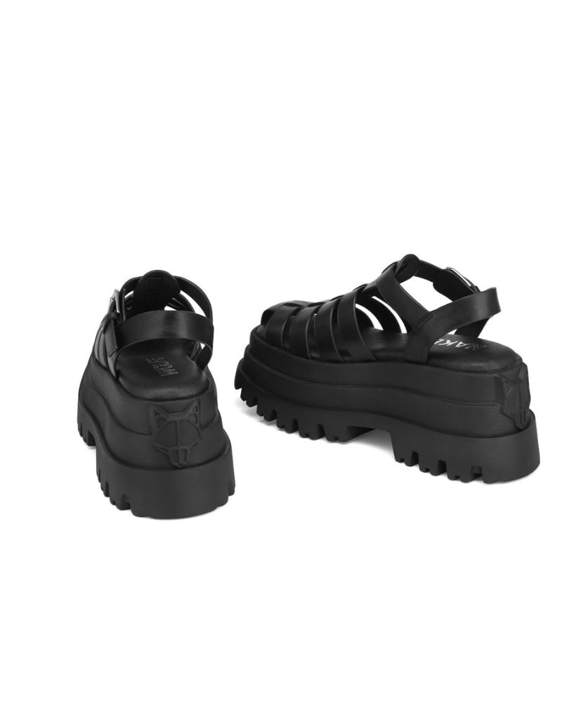 Black Naked Wolfe Devil Women's Platform Sandals | IRELAND 9241870IE