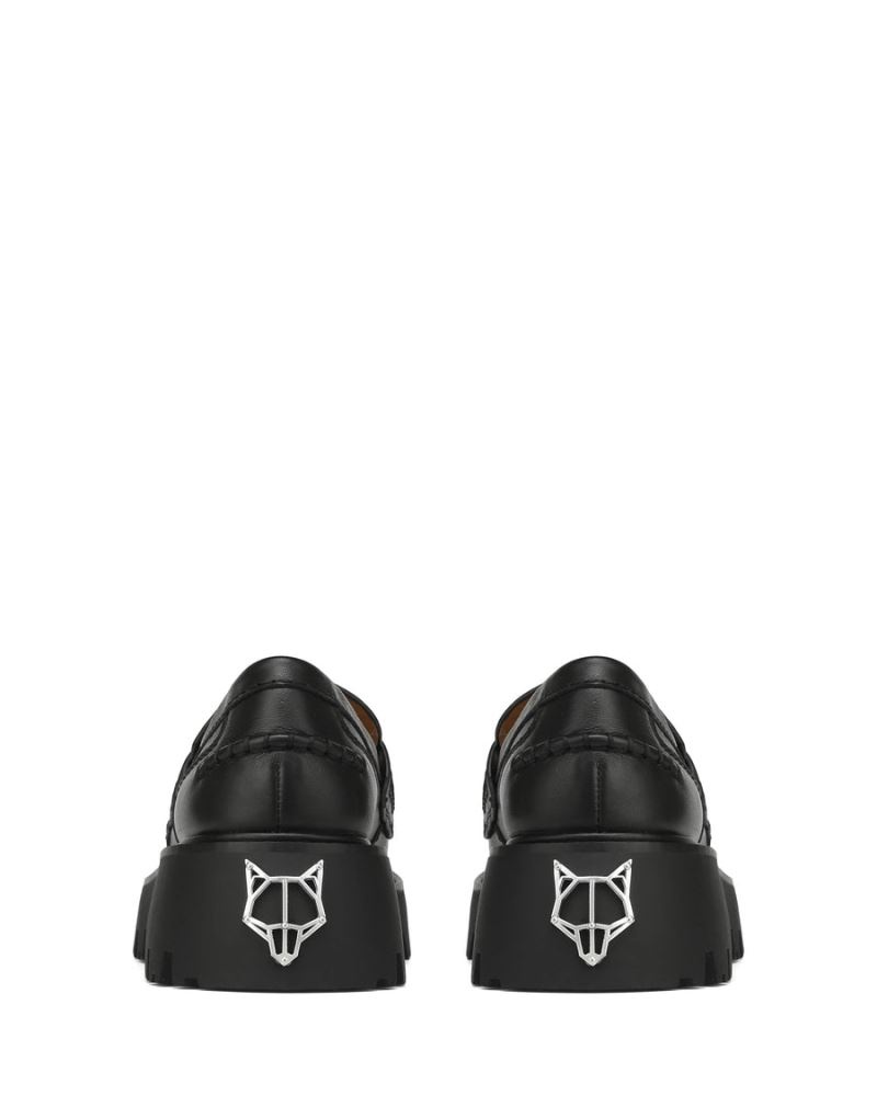 Black Naked Wolfe Flawless Leather Women's Loafers | DUBLIN 0684395GF