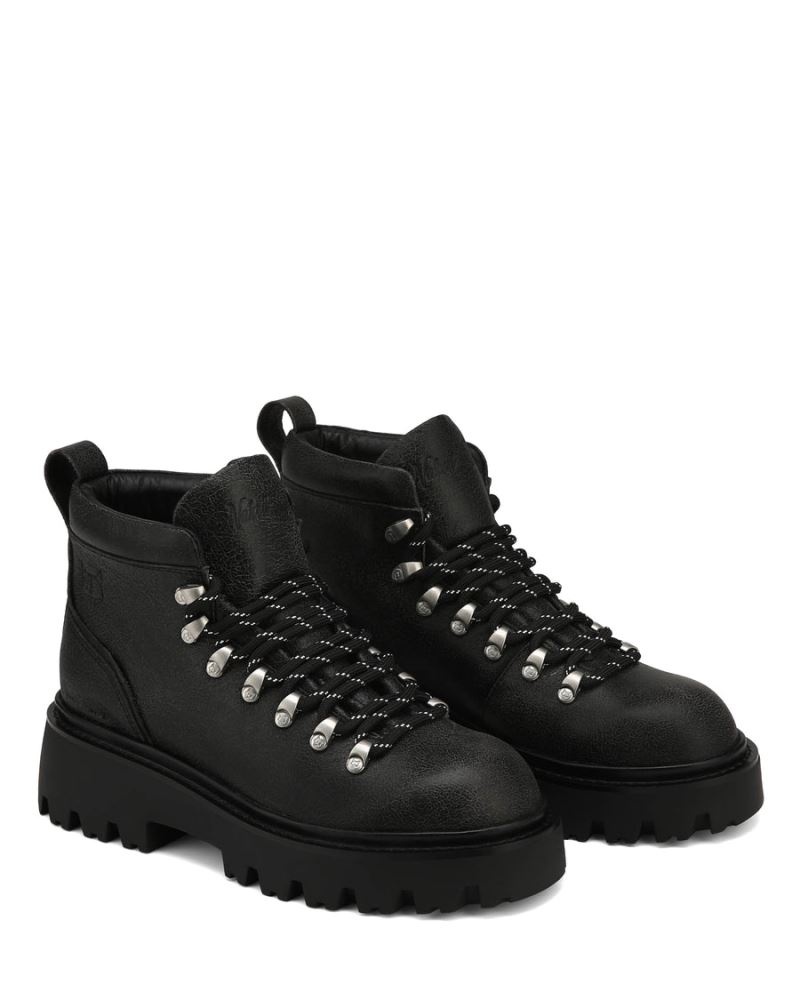 Black Naked Wolfe Resort Stone Wash Leather Women's Platform Boots | IRELAND 1478625VP