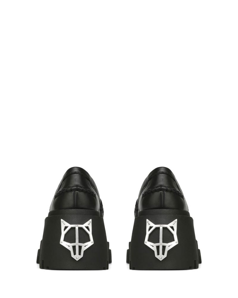 Black Naked Wolfe Swish Leather Women's Loafers | DUBLIN 7891250WH