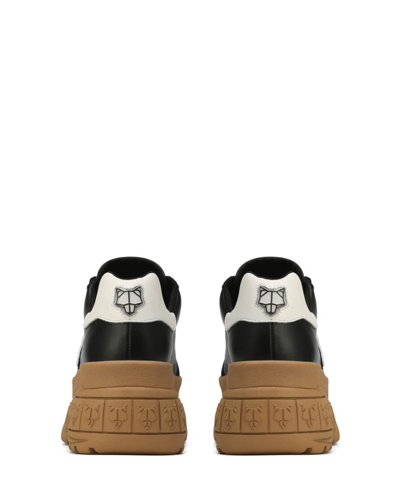 Black Naked Wolfe Warrior Leather Women's Sneakers | IRELAND 7901362MD