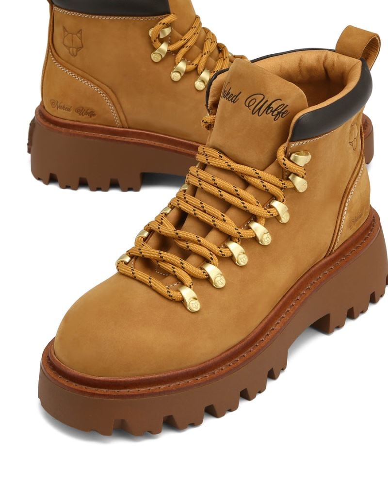 Brown Naked Wolfe Resort Barley Nubuck Women's Platform Boots | DUBLIN 7361029QI