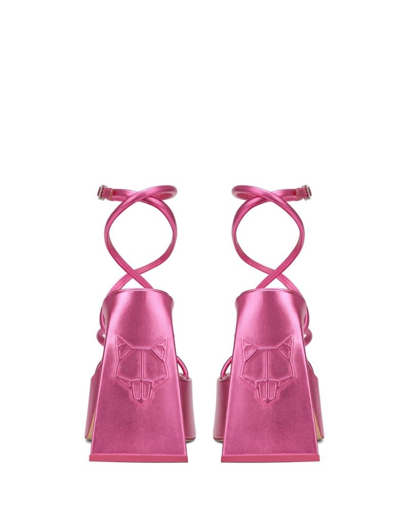 Pink Naked Wolfe Angel Metallic Women's Platform Sandals | IRELAND 1632508FZ