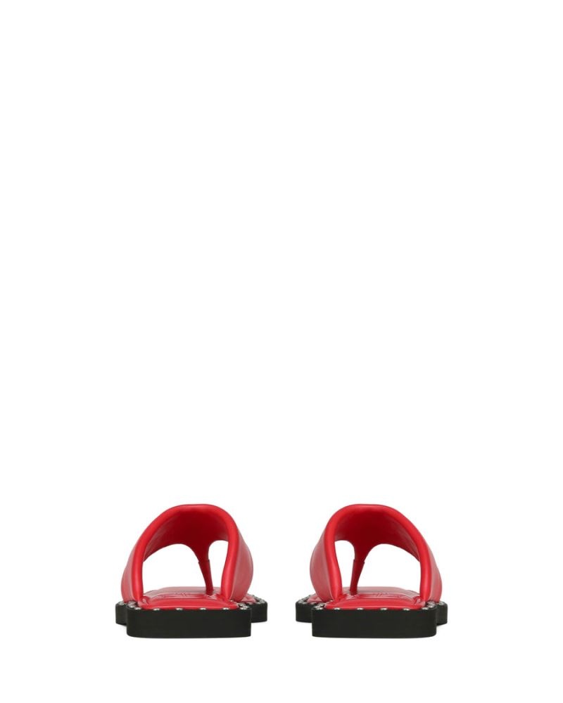 Red Naked Wolfe Danni Leather Women's Flip Flops | DUBLIN 4951237RX