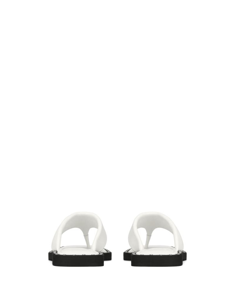 White Naked Wolfe Danni Leather Women's Flip Flops | IRELAND 7051642JC