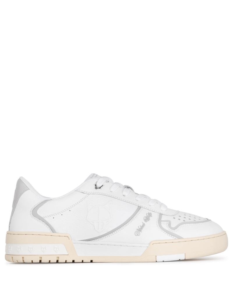 White Naked Wolfe Transmission Leather Men\'s Sneakers | IRELAND 5084621VF